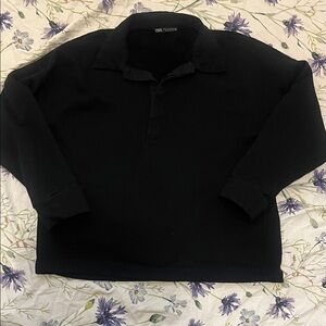 Zara Men's Black Polo Shirt